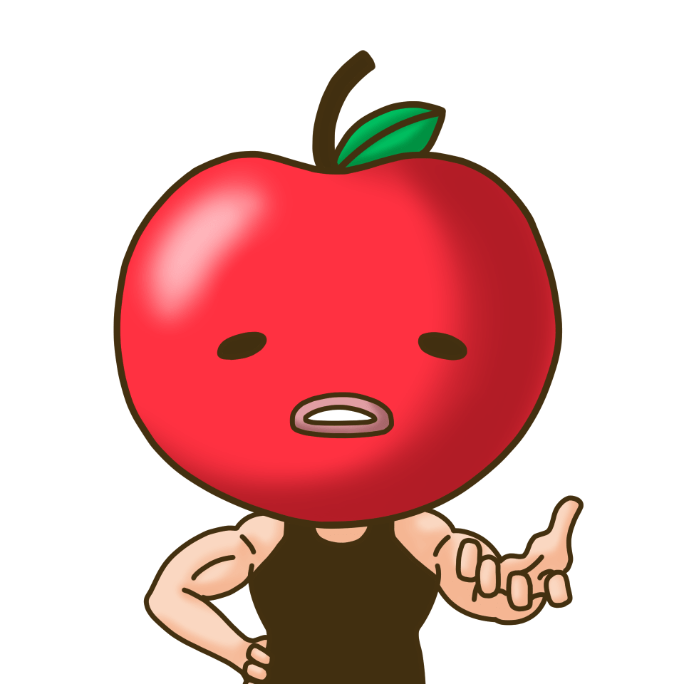 イラストサンプルデフォルメアップルさん
