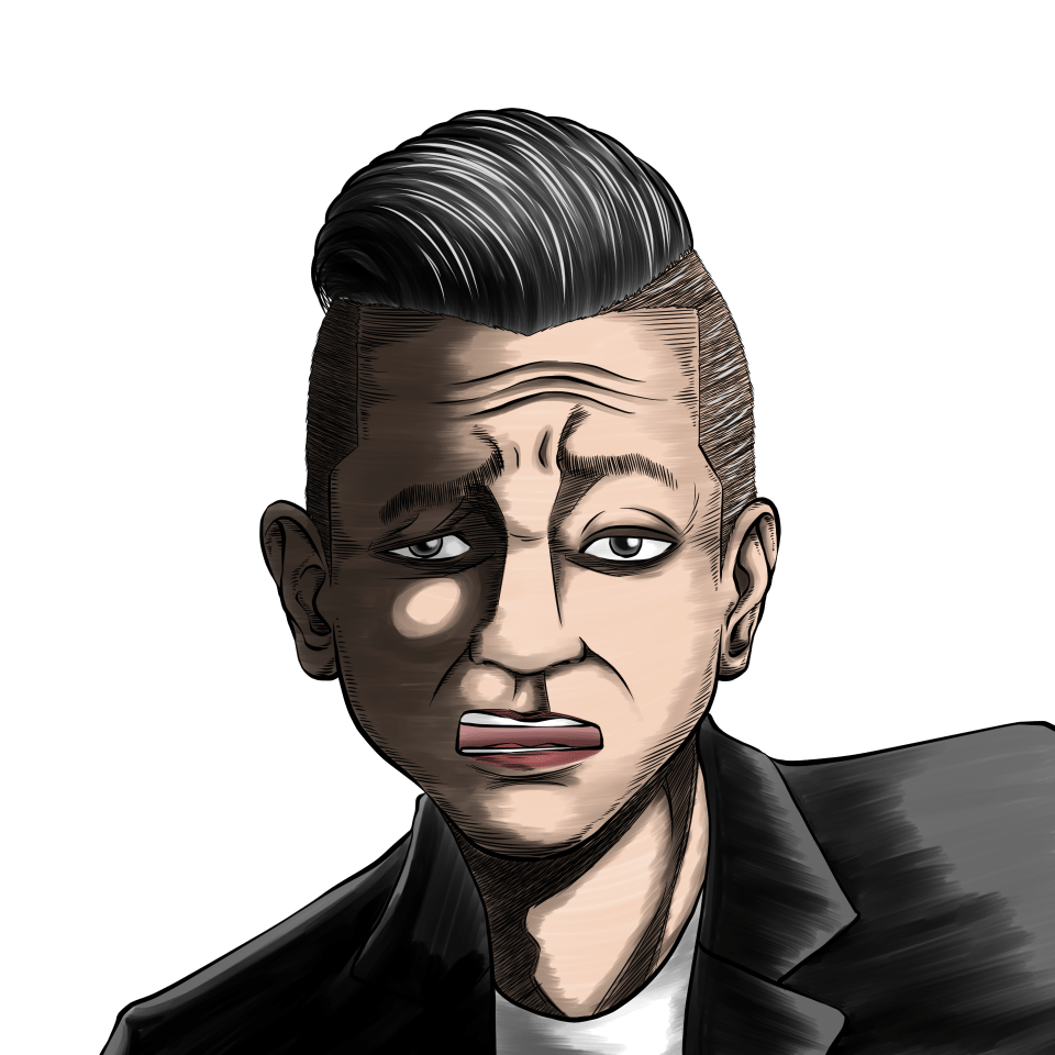 鳳頼英知似顔絵サンプルM-1王者編10代王者笑い飯哲夫