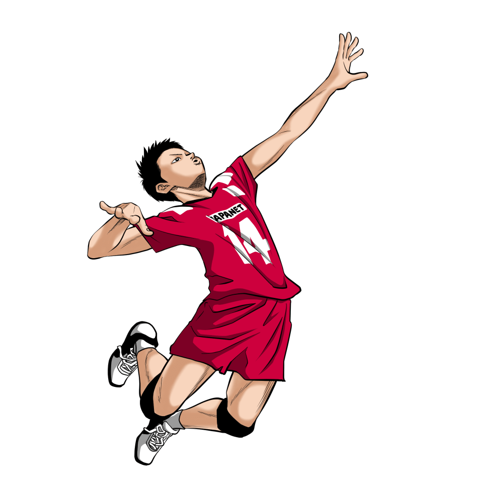 イラストサンプル男子バレーボール編石川祐希スパイクフォーム