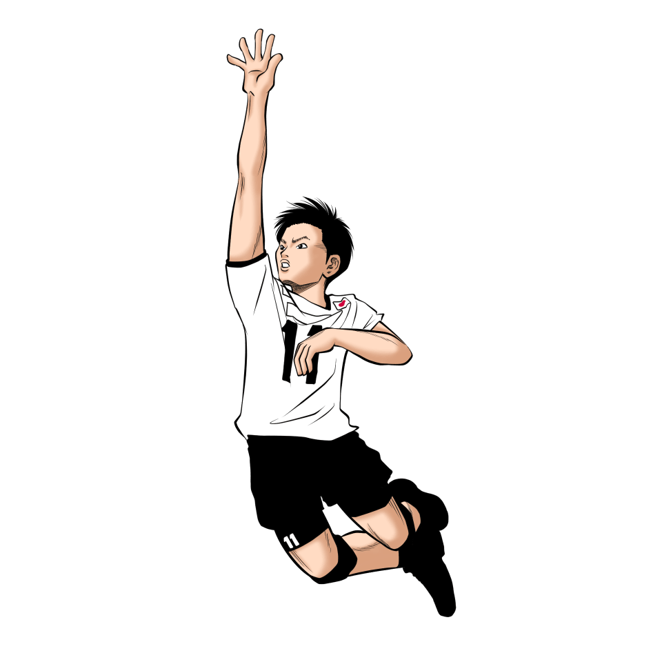 イラストサンプル男子バレーボール編西田有志サーブフォーム