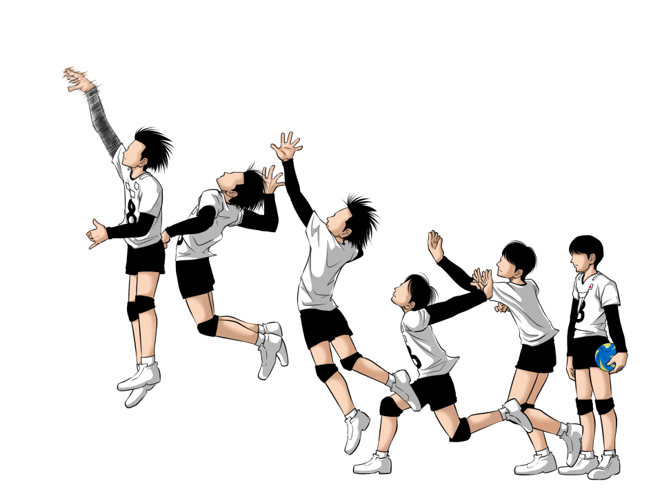 イラストサンプル男子バレーボール編柳田将洋サーブフォーム