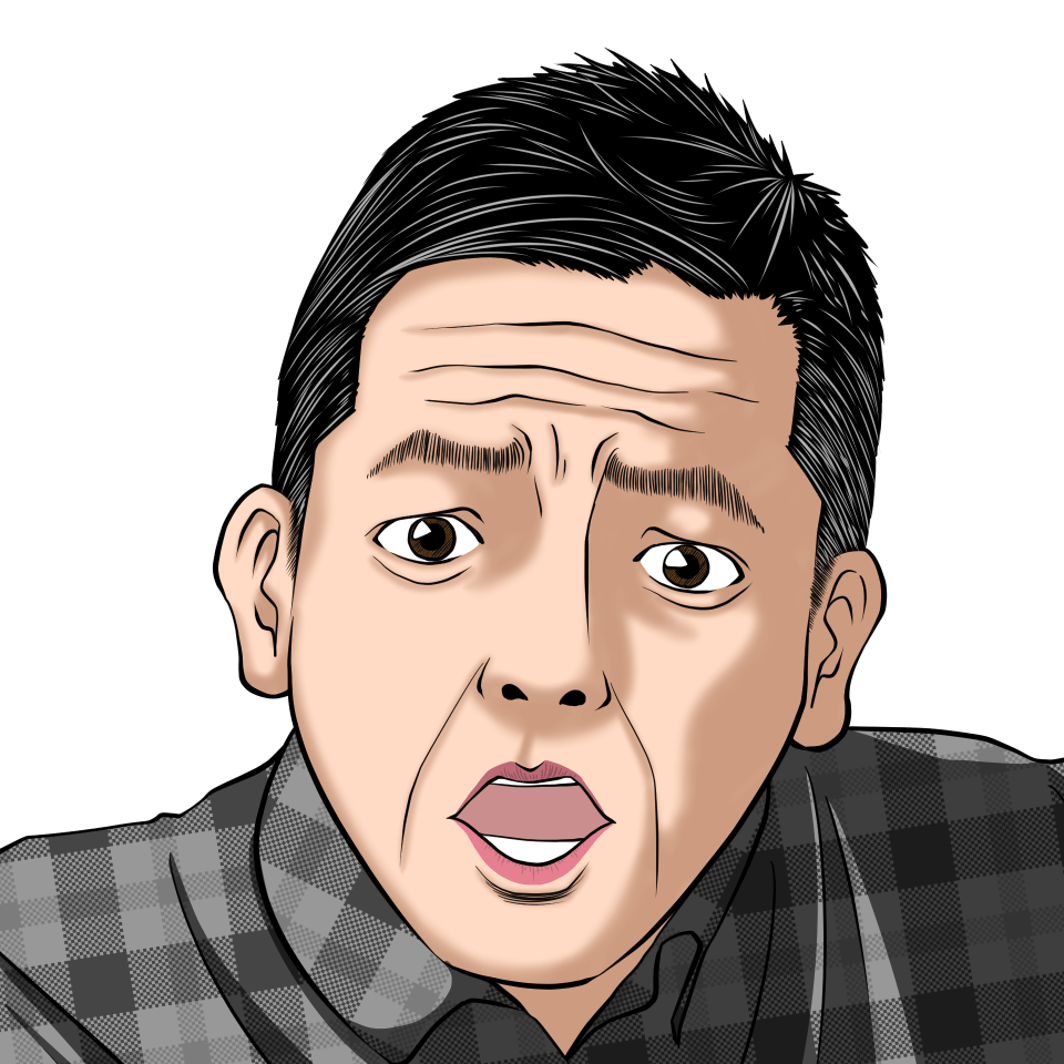 鳳頼英知似顔絵サンプルロンブー田村亮