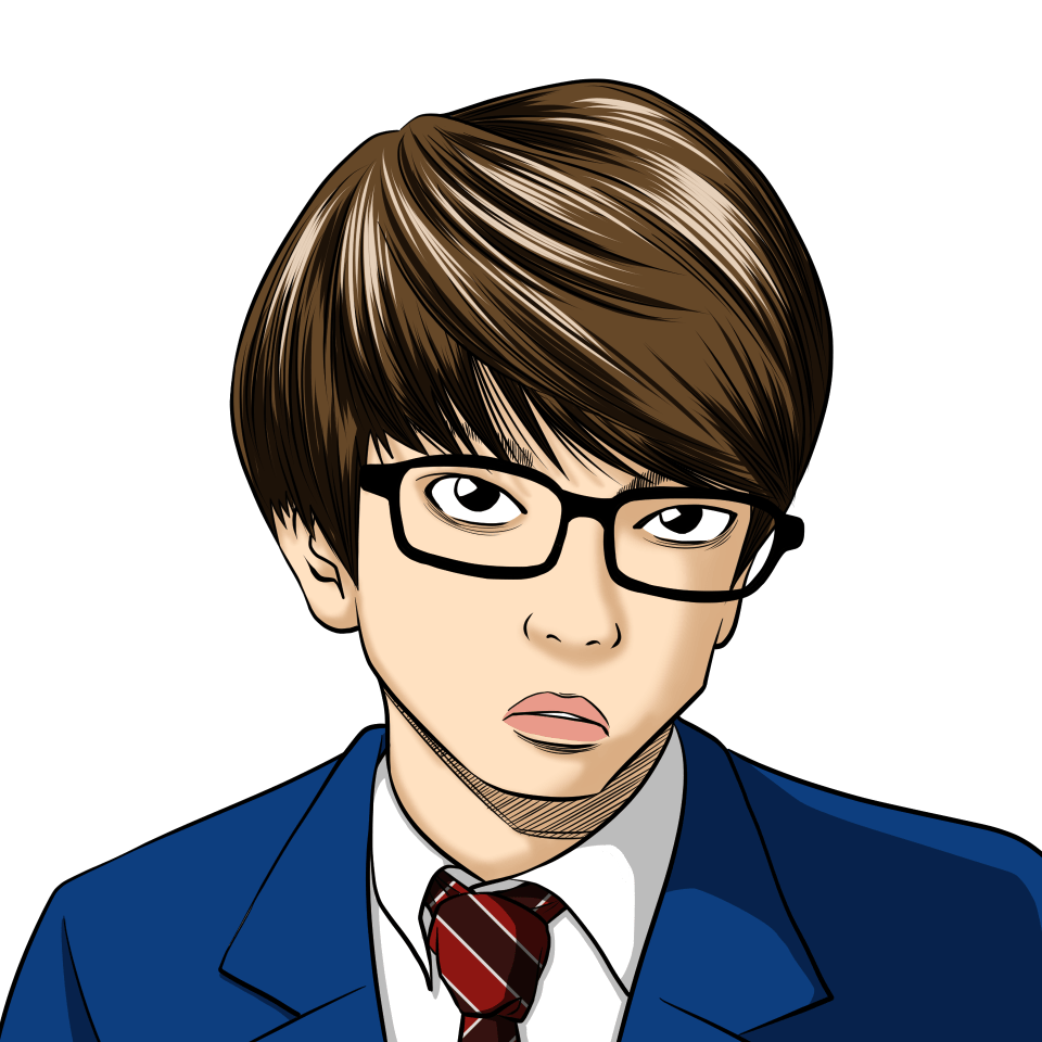 鳳頼英知似顔絵サンプル三四郎小宮浩信