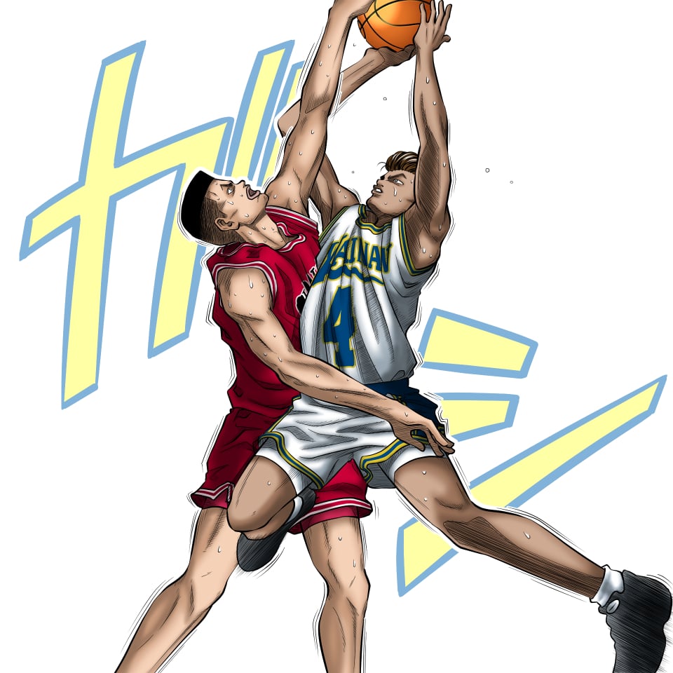 イラストサンプルSLAMDUNK編赤木vs牧