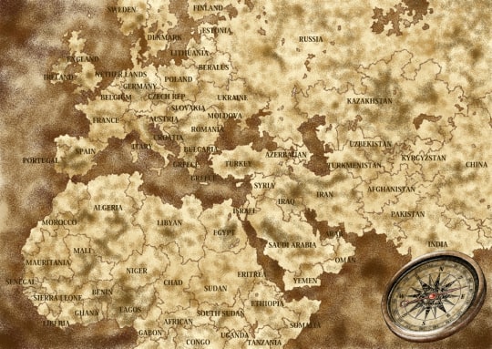 イラスト制作サンプル「アンティークマップ」